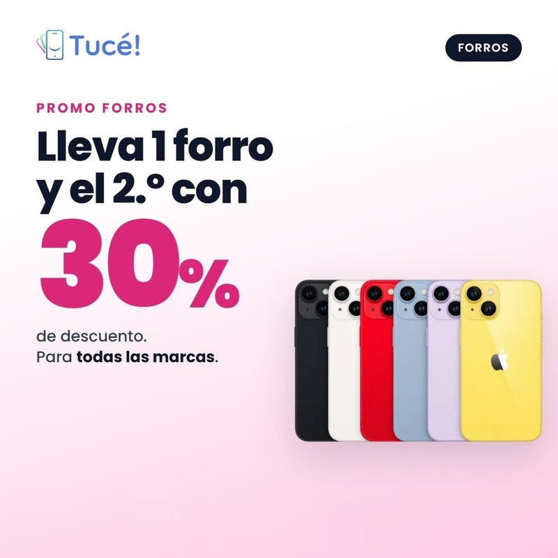 Lleva 1 forro y el 2.º con 30% de descuento